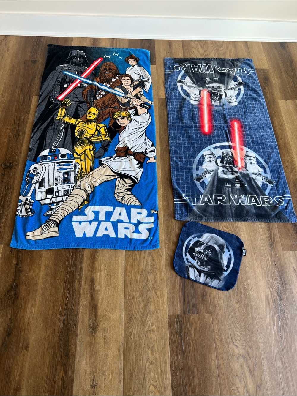 Official Star Wars Beach Towel & Washcloth Set - 3pc Bundle - EUC